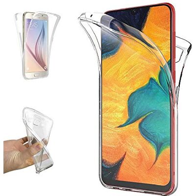 REY Capa de gel transparente dupla de 360º para Samsung Galaxy A30 / Galaxy A20, ultra fina 0,33 mm, silicone TPU de alta resistência e flexibilidade REY Capa de gel transparente dupla de 360º para Samsung Galaxy A30 / Galaxy A20, ultra fina 0,33 mm, silicone TPU de alta resistência e flexibilidade