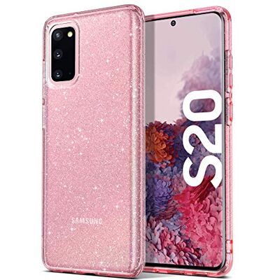 ULAK Capa para Samsung Galaxy S20 brilhante Glitter capa à prova de choques de estojo de para-choques suave TPU capa para Samsung Galaxy S20 5G 6,1 polegadas rosa ULAK Capa para Samsung Galaxy S20 brilhante Glitter capa à prova de choques de estojo de para-choques suave TPU capa para Samsung Galaxy S20 5G 6,1 polegadas rosa