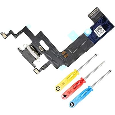 MMOBIEL Conector de carregamento compatível com iPhone XR 6,1 polegadas 2018 Porta de carregamento Dock Connector Cable Flex áudio jack/microfone / antena substituição Incl chaves de fenda preto MMOBIEL Conector de carregamento compatível com iPhone XR 6,1 polegadas 2018 Porta de carregamento Dock Connector Cable Flex áudio jack/microfone / antena substituição Incl chaves de fenda preto
