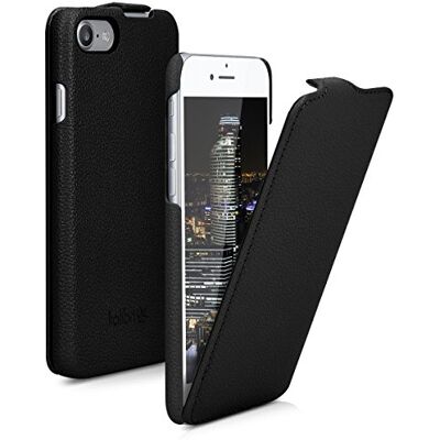 kalibri Capa com tampa ultra fina compatível com Apple iPhone SE (2022/2020) / 8/7 capa protetora de pele em preto kalibri Capa com tampa ultra fina compatível com Apple iPhone SE (2022/2020) / 8/7 capa protetora de pele em preto