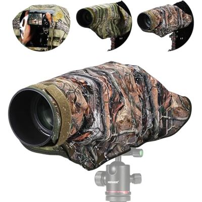 Neewer Capa para câmara de chuva, XL, grande, impermeável, para Canon, Sony, Nikon, Fujifilm DSLR, câmara e alvos de até 800 mm, camuflagem nos dois lados, verde, nylon PB019 Neewer Capa para câmara de chuva, XL, grande, impermeável, para Canon, Sony, Nikon, Fujifilm DSLR, câmara e alvos de até 800 mm, camuflagem nos dois lados, verde, nylon PB019