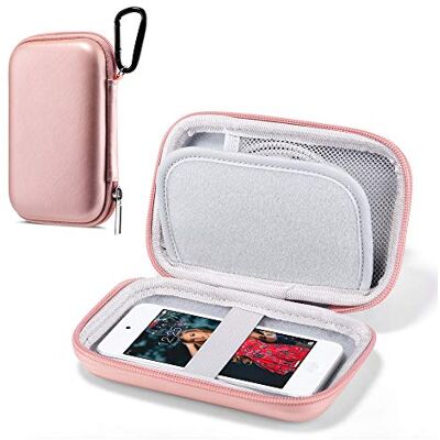 ULAK Capa para iPod Touch, MP3, MP4, Fones de Ouvido, Chaves, Cabos USB, Nylon e Proteção com Mosquetão, Portátil à Prova de Choques, Cor Rosa Dourado ULAK Capa para iPod Touch, MP3, MP4, Fones de Ouvido, Chaves, Cabos USB, Nylon e Proteção com Mosquetão, Portátil à Prova de Choques, Cor Rosa Dourado