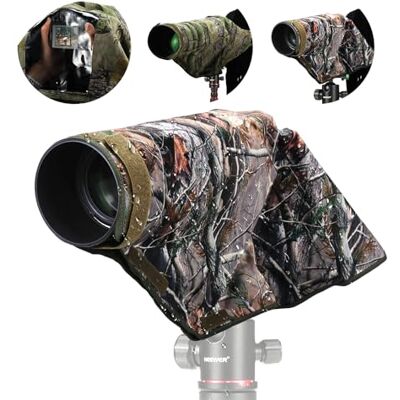 Neewer Capa para câmara de chuva, L grande, impermeável, capa protetora para Canon, Sony, Nikon, Fujifilm DSLR câmara e alvos até 400 mm, camuflagem nos dois lados, verde camuflagem nylon Neewer Capa para câmara de chuva, L grande, impermeável, capa protetora para Canon, Sony, Nikon, Fujifilm DSLR câmara e alvos até 400 mm, camuflagem nos dois lados, verde camuflagem nylon