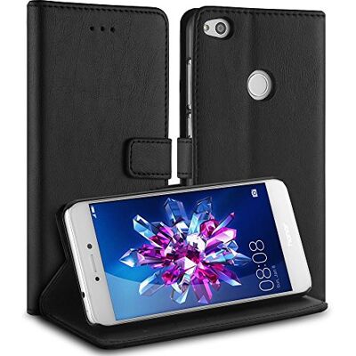 Simpeak Capa compatível com Huawei P8 Lite 2017, capas de couro (5,2 polegadas), suporte dobrável, ranhuras compatível com cartões e bilhetes, acesso a botões, fecho magnético, preto Simpeak Capa compatível com Huawei P8 Lite 2017, capas de couro (5,2 polegadas), suporte dobrável, ranhuras compatível com cartões e bilhetes, acesso a botões, fecho magnético, preto