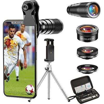 APEXEL Lentes para telemóveis 22X lente de teleobjetiva + lente macro 25X + lente grande angular 120 ° + 205 ° Fisheye kit de lente de telefone com tripé para iPhone 11 Pro Huawei P30 APEXEL Lentes para telemóveis 22X lente de teleobjetiva + lente macro 25X + lente grande angular 120 ° + 205 ° Fisheye kit de lente de telefone com tripé para iPhone 11 Pro Huawei P30