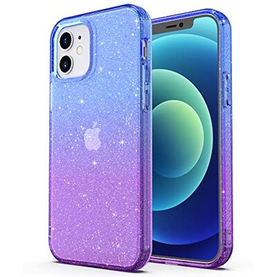 ULAK Capa compatível com iPhone 12/12 Pro, brilho transparente coração capa brilhante TPU brilho corpo inteiro capa protetora para iPhone 12/iPhone 12 Pro 6,1 polegadas roxo brilhante ULAK Capa compatível com iPhone 12/12 Pro, brilho transparente coração capa brilhante TPU brilho corpo inteiro capa protetora para iPhone 12/iPhone 12 Pro 6,1 polegadas roxo brilhante