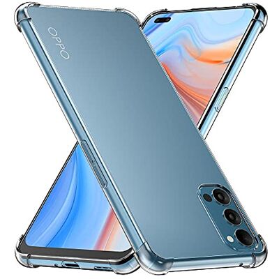 ebestStar Capa para OPPO Reno4 5G, capa de silicone transparente, camada protetora TPU anti-choques, bordas reforçadas, transparente ebestStar Capa para OPPO Reno4 5G, capa de silicone transparente, camada protetora TPU anti-choques, bordas reforçadas, transparente
