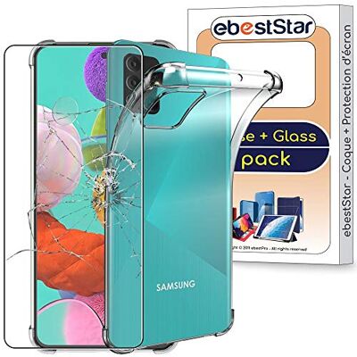 ebestStar Capa para Samsung Galaxy A71 SM-A715F, capa de silicone transparente, camada protetora TPU anti-choques, bordas reforçadas, transparente vidro temperado ebestStar Capa para Samsung Galaxy A71 SM-A715F, capa de silicone transparente, camada protetora TPU anti-choques, bordas reforçadas, transparente vidro temperado