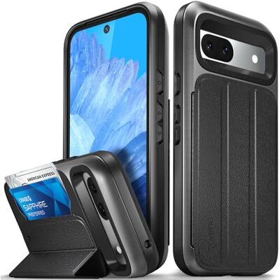 VENA vCommute Capa para Google Pixel 8a, (Military Grade, ranhuras para cartões), capa de couro case com função de suporte cinzento VENA vCommute Capa para Google Pixel 8a, (Military Grade, ranhuras para cartões), capa de couro case com função de suporte cinzento