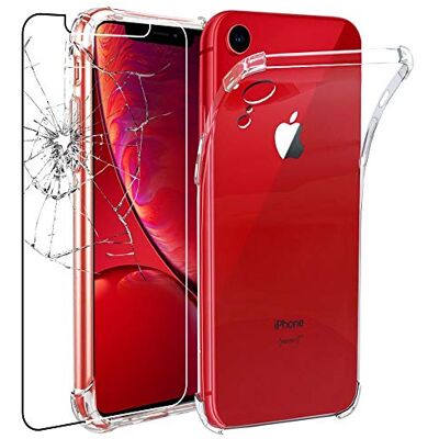 ebestStar Capa para iPhone XR Apple, capa de silicone transparente, capa protetora TPU anti-choques, bordas reforçadas, transparente vidro temperado ebestStar Capa para iPhone XR Apple, capa de silicone transparente, capa protetora TPU anti-choques, bordas reforçadas, transparente vidro temperado