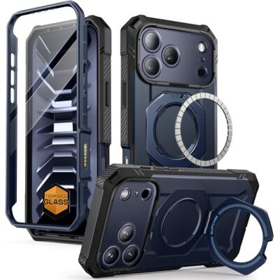 SUPCASE Funda para iPhone 18 Pro / 17 Pro Case con Soporte Magnético,Azul Protetor de ecrã de vidro, compatível com MagSafe, botão de controlo da câmara, proteção de grau militar, UBGrip Pro SUPCASE Funda para iPhone 18 Pro / 17 Pro Case con Soporte Magnético,Azul Protetor de ecrã de vidro, compatível com MagSafe, botão de controlo da câmara, proteção de grau militar, UBGrip Pro