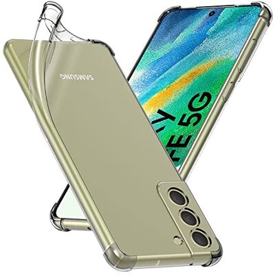 ebestStar Capa para Samsung Galaxy S21 FE 5G, capa de silicone transparente, camada protetora TPU anti-choques, bordas reforçadas, transparente ebestStar Capa para Samsung Galaxy S21 FE 5G, capa de silicone transparente, camada protetora TPU anti-choques, bordas reforçadas, transparente