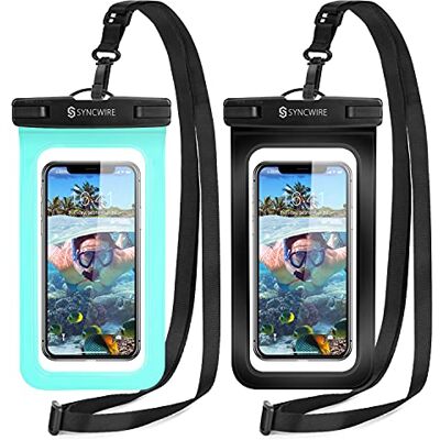 SYNCWIRE Capa impermeável universal, 2 unidades bolsa para telemóvel impermeável IPX8 para iPhone 13/13 Pro Max/12/12 Pro Max/11/XR/XS Max/8P, Xiaomi Note 9, Galaxy S21, Huawei SYNCWIRE Capa impermeável universal, 2 unidades bolsa para telemóvel impermeável IPX8 para iPhone 13/13 Pro Max/12/12 Pro Max/11/XR/XS Max/8P, Xiaomi Note 9, Galaxy S21, Huawei