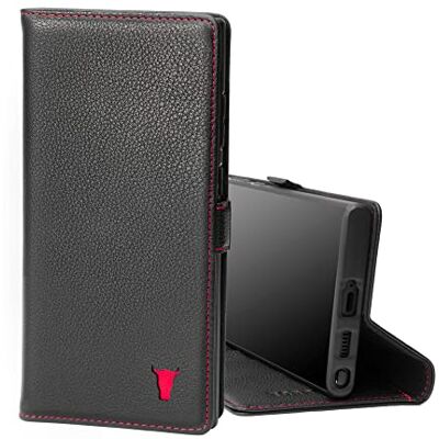 TORRO Capa compatível com Samsung Galaxy S22 Ultra 5G estojo de couro genuíno de qualidade com ranhuras para cartões e suporte para visualização horizontal (preto) TORRO Capa compatível com Samsung Galaxy S22 Ultra 5G estojo de couro genuíno de qualidade com ranhuras para cartões e suporte para visualização horizontal (preto)