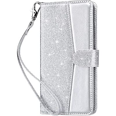 ULAK Capa para Samsung S20 FE capa livro carteira de couro com tampa Flip Case mulher carteira suporte / ranhura de cartão capa livro cover para Samsung Galaxy S20 FE 6,5 polegadas brilho prateado ULAK Capa para Samsung S20 FE capa livro carteira de couro com tampa Flip Case mulher carteira suporte / ranhura de cartão capa livro cover para Samsung Galaxy S20 FE 6,5 polegadas brilho prateado