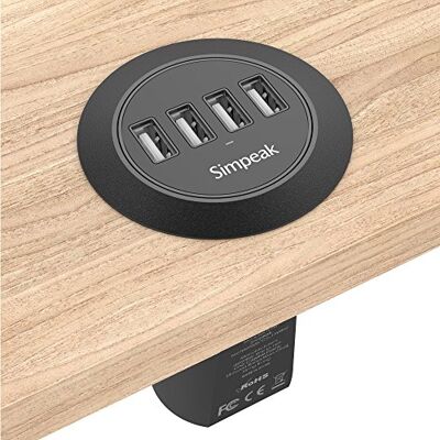 Simpeak Carregador de Parede Compatível com Secretária, USB PowerPort 4 (30W, 4 Portas) Extensão de Enchufes Compatível para iPhone, Telemóveis Simpeak Carregador de Parede Compatível com Secretária, USB PowerPort 4 (30W, 4 Portas) Extensão de Enchufes Compatível para iPhone, Telemóveis