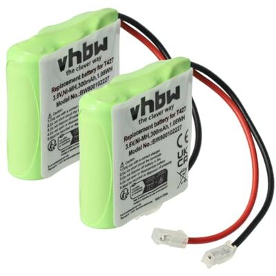 vhbw 2X bateria compatível com Panasonic Panafone KX-T991DL Telefone fixo ou sem fios (300 mAh, 3,6 V, NiMH) verde vhbw 2X bateria compatível com Panasonic Panafone KX-T991DL Telefone fixo ou sem fios (300 mAh, 3,6 V, NiMH) verde
