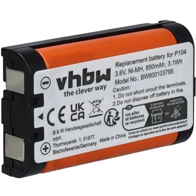 vhbw A bateria recarregável substitui GP85AAALH3BXZ, HHR-P104, HHR-P104A, P104A/1B, tipo 29 telefone fixo sem fios (850 mAh, 3,6 V, NiMH) HHR-P104, HHR-P104A, P104A/1B, Tipo 29 teléfono fijo inalámbrico (850 mAh, 3,6 V, NiMH) vhbw A bateria recarregável substitui GP85AAALH3BXZ, HHR-P104, HHR-P104A, P104A/1B, tipo 29 telefone fixo sem fios (850 mAh, 3,6 V, NiMH) HHR-P104, HHR-P104A, P104A/1B, Tipo 29 teléfono fijo inalámbrico (850 mAh, 3,6 V, NiMH)