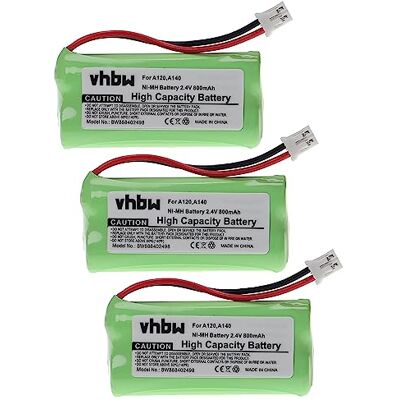vhbw 3x bateria compatível com Siemens Gigaset AL110, AL110a, A260 Trio, A265, A345 telefone fixo ou sem fios (800 mAh, 2,4 V, NiMH) AL110a, A260 TRIO, A265, A345 teléfono fijo o inalámbrico (800 mAh, 2,4 V, NiMH) vhbw 3x bateria compatível com Siemens Gigaset AL110, AL110a, A260 Trio, A265, A345 telefone fixo ou sem fios (800 mAh, 2,4 V, NiMH) AL110a, A260 TRIO, A265, A345 teléfono fijo o inalámbrico (800 mAh, 2,4 V, NiMH)