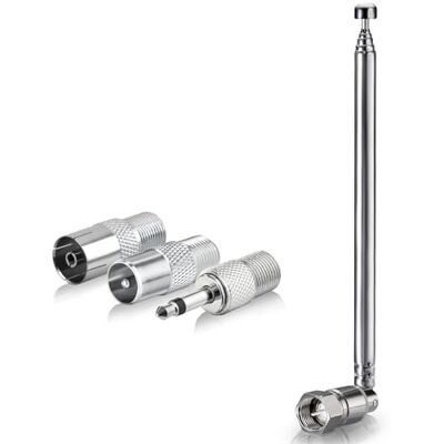 Bingfu Antena FM telescópica 6 secções 50 cm rádio FM substituição para Yamaha Onkyo Denon Pioneer Marantz sistema de música Bose Wave recetor estéreo para casa Bluetooth recetor áudio Bingfu Antena FM telescópica 6 secções 50 cm rádio FM substituição para Yamaha Onkyo Denon Pioneer Marantz sistema de música Bose Wave recetor estéreo para casa Bluetooth recetor áudio