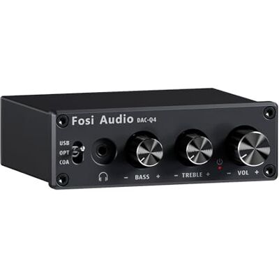 Fosi Audio Amplificador de auriculares conversor DAC, mini amplificador estéreo digital para analógico, USB coaxial ótico para conector AUX RCA de 3,5 mm, para altifalantes ativos de secretária Fosi Audio Amplificador de auriculares conversor DAC, mini amplificador estéreo digital para analógico, USB coaxial ótico para conector AUX RCA de 3,5 mm, para altifalantes ativos de secretária