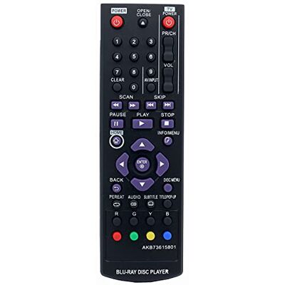 azwok AKB73615801 Controlo remoto de substituição para leitor de discos DVD Blu-ray LG BP320 BP220 BP200 BP325W BP125 BP220N BP320N BP325 azwok AKB73615801 Controlo remoto de substituição para leitor de discos DVD Blu-ray LG BP320 BP220 BP200 BP325W BP125 BP220N BP320N BP325