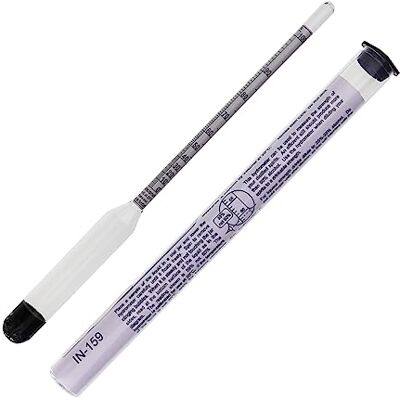 Thermometer World Medidor de álcool 0-100% medição de álcool destilado e bebidas espirituosas, 23 cm Thermometer World Medidor de álcool 0-100% medição de álcool destilado e bebidas espirituosas, 23 cm