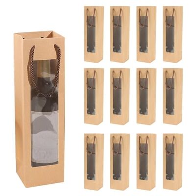 DQZSY Bolsas de Papel Kraft para Botellas de Vino con Asa 12 Piezas Organizador para Boda, Fiesta (Marrón) DQZSY Bolsas de Papel Kraft para Botellas de Vino con Asa 12 Piezas Organizador para Boda, Fiesta (Marrón)