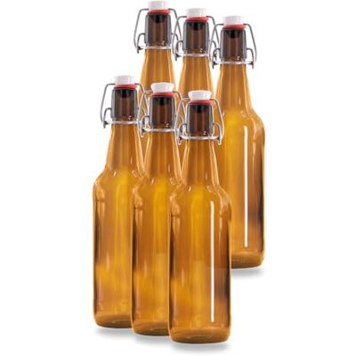 BAUER Flaschen 6 garrafas de cerveja de 500 ml, cor castanha com fecho de clipe, conjunto de garrafas de vidro para preparar cerveja, garrafas de engomar para cerveja, licor, sumo e conservas BAUER Flaschen 6 garrafas de cerveja de 500 ml, cor castanha com fecho de clipe, conjunto de garrafas de vidro para preparar cerveja, garrafas de engomar para cerveja, licor, sumo e conservas