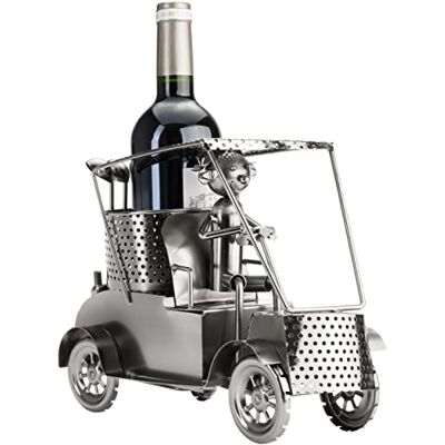 BRUBAKER Escultura suporte para garrafas de vinho suporte de exposição carrinho de golfe BRUBAKER Escultura suporte para garrafas de vinho suporte de exposição carrinho de golfe