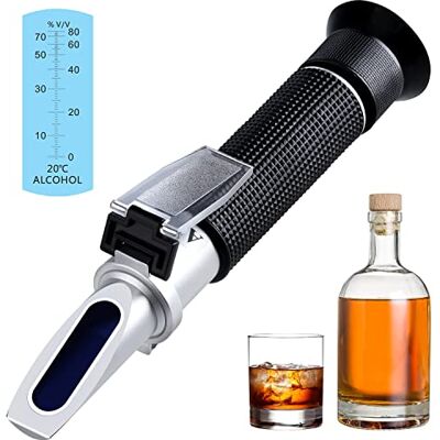 XRCLIF Hidrómetro ótico refratómetro de álcool (0-80% v/v) para licores destilados, medidor de teor de álcool em produtos de licor de álcool, não é adequado para cerveja ou vinho XRCLIF Hidrómetro ótico refratómetro de álcool (0-80% v/v) para licores destilados, medidor de teor de álcool em produtos de licor de álcool, não é adequado para cerveja ou vinho