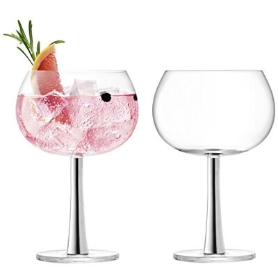 LSA International Gin GN14 Copo de bola, 420 ml, 2 unidades, cor platina LSA International Gin GN14 Copo de bola, 420 ml, 2 unidades, cor platina