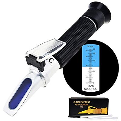 GAIN EXPRESS Álcool refletor com ATC 0 ~ 80 % VOL volume, ótico mão concentração ensayador metro por desestilado bebidas fazendo cerveja caseira GAIN EXPRESS Álcool refletor com ATC 0 ~ 80 % VOL volume, ótico mão concentração ensayador metro por desestilado bebidas fazendo cerveja caseira