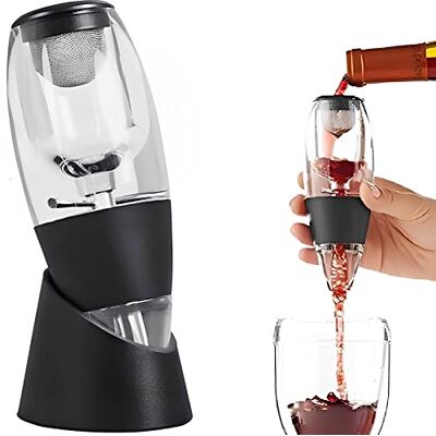 FosFun Wine Aerator Decanter com base para vinho tinto, presente para homens e mulheres, preto FosFun Wine Aerator Decanter com base para vinho tinto, presente para homens e mulheres, preto