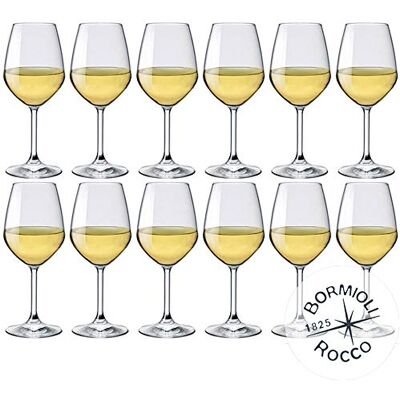 Bormioli Rocco Conjunto de 12 copos de vinho branco de 44,5 cl Bormioli Rocco Conjunto de 12 copos de vinho branco de 44,5 cl