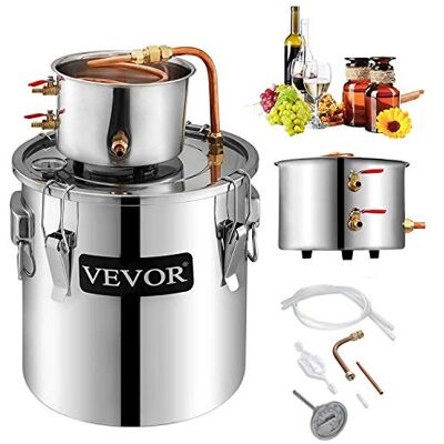 VEVOR Destilador de água 12,3 L 3,3 GAL de aquecimento automático desestilador de água fabrico de água em aço inoxidável 304 VEVOR Destilador de água 12,3 L 3,3 GAL de aquecimento automático desestilador de água fabrico de água em aço inoxidável 304