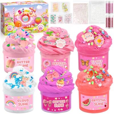 TEBOKHAD Slime Kit Mantequilla De 6 Piezas para Niños, Regalo Niña 6 7 8 9 10 11 12 Años, Kit Slime Juguetes Niños, Slime para Niñas, Ideas De Regalo Cumpleaños, Fiesta Y Navidad TEBOKHAD Slime Kit Mantequilla De 6 Piezas para Niños, Regalo Niña 6 7 8 9 10 11 12 Años, Kit Slime Juguetes Niños, Slime para Niñas, Ideas De Regalo Cumpleaños, Fiesta Y Navidad