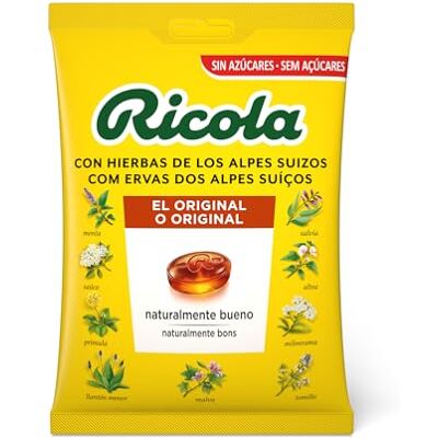 Ricola Hierbas Suizas Original, Caramelos Sin Azúcar, 70 g Óleos de hortelã, mentol, 13 ervas, refrigerante, garganta suave, com adoçantes, original, uso diário, 70 g Ricola Hierbas Suizas Original, Caramelos Sin Azúcar, 70 g Óleos de hortelã, mentol, 13 ervas, refrigerante, garganta suave, com adoçantes, original, uso diário, 70 g