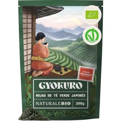 NaturaleBio Chá verde japonês Gyokuro Bio em folhas soltas 200 g. Gyokuro em folhas soltas, primeira colheita, para chá quente e momentos de chá japonês. NaturaleBio Chá verde japonês Gyokuro Bio em folhas soltas 200 g. Gyokuro em folhas soltas, primeira colheita, para chá quente e momentos de chá japonês.