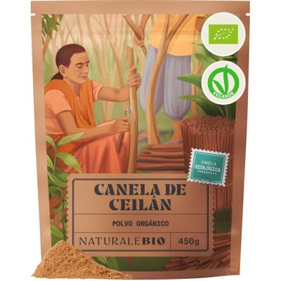 NaturaleBio Canela de Ceilán en Polvo Bio con Bajo Contenido en Cumarina 450 g. Canela verdadeira do Sri Lanka para pastelaria, porridge, chás, lattes e sobremesas. NaturaleBio Canela de Ceilán en Polvo Bio con Bajo Contenido en Cumarina 450 g. Canela verdadeira do Sri Lanka para pastelaria, porridge, chás, lattes e sobremesas.