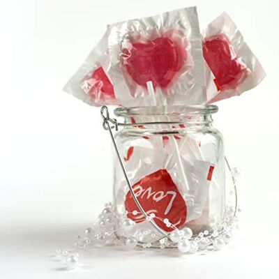 FOOD crew Piruletas coração com inscrição Love 20 chupa-chupa com design de coração papagaios coração ideais para a decoração de mesa em casamentos, dia da mãe presente carros FOOD crew Piruletas coração com inscrição Love 20 chupa-chupa com design de coração papagaios coração ideais para a decoração de mesa em casamentos, dia da mãe presente carros