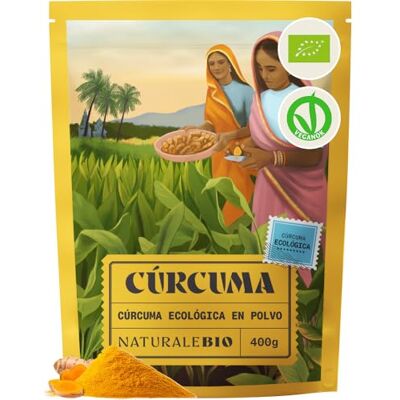 NaturaleBio Raiz de açafrão em pó bio sem aditivos 400 g. Raiz de açafrão pura moída da Índia para cozinhar, chás, lattes e receitas douradas. NaturaleBio Raiz de açafrão em pó bio sem aditivos 400 g. Raiz de açafrão pura moída da Índia para cozinhar, chás, lattes e receitas douradas.