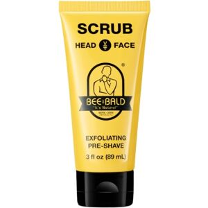 Bee Bald O SCRUB Exfoliating Pre-Shave limpa profundamente e elimina a sujidade que obstrui os poros, a gordura e a pele seca e escamosa, preparando-a para um "barbear super apressado". Bee Bald O SCRUB Exfoliating Pre-Shave limpa profundamente e elimina a sujidade que obstrui os poros, a gordura e a pele seca e escamosa, preparando-a para um "barbear super apressado".