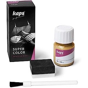 Kaps Conjunto de tinta para sapatos e bolsas de couro e têxtil com esponja e pincel, super cor, 70 cores (408 cobre) Kaps Conjunto de tinta para sapatos e bolsas de couro e têxtil com esponja e pincel, super cor, 70 cores (408 cobre)