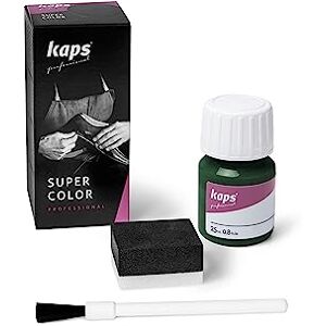 Kaps Conjunto de tinta para sapatos e bolsas de couro e têxtil com esponja e pincel, super cor, 70 cores (133 verde escuro) Kaps Conjunto de tinta para sapatos e bolsas de couro e têxtil com esponja e pincel, super cor, 70 cores (133 verde escuro)