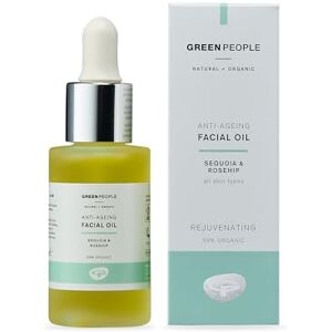 Green People Óleo facial anti-envelhecimento livre de para-brisas e álcool, livre de crueldade e vegano, 30 ml Green People Óleo facial anti-envelhecimento livre de para-brisas e álcool, livre de crueldade e vegano, 30 ml