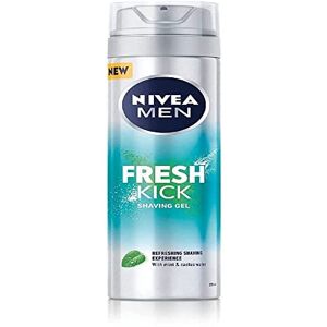 NIVEA MEN Fresh Kick gel de barbear refrescante (200 ml), gel de barbear refrescante para homens impregnado com água de menta e cato, gel de barbear para homem NIVEA MEN Fresh Kick gel de barbear refrescante (200 ml), gel de barbear refrescante para homens impregnado com água de menta e cato, gel de barbear para homem
