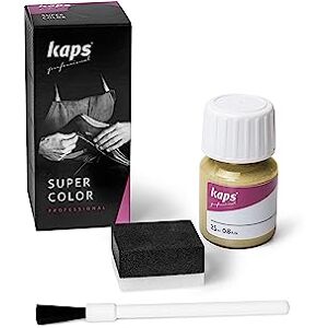 Kaps Conjunto de tinta para sapatos e bolsas de couro e têxtil com esponja e pincel, super cor, 70 cores (405 ouro) Kaps Conjunto de tinta para sapatos e bolsas de couro e têxtil com esponja e pincel, super cor, 70 cores (405 ouro)