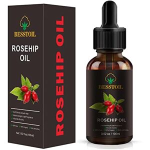 Besstoil Óleo de semente de rosa mosqueta orgânico para o rosto, 100% puro natural prensado a frio, hidratante facial antienvelhecimento para pele, cabelo e unhas (100 ml) Besstoil Óleo de semente de rosa mosqueta orgânico para o rosto, 100% puro natural prensado a frio, hidratante facial antienvelhecimento para pele, cabelo e unhas (100 ml)