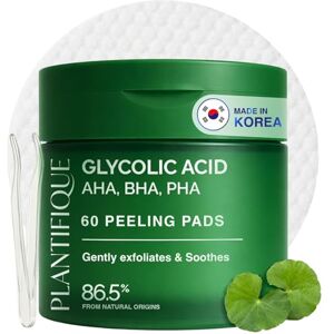 Plantifique Almofadas Esfoliantes Coreanas 60 peças, com niacinamida, ácido glicólico, CICA, AHA, BHA, PHA para renovação suave da pele Korean Skincare Toner Pads embalagem recarregável Plantifique Almofadas Esfoliantes Coreanas 60 peças, com niacinamida, ácido glicólico, CICA, AHA, BHA, PHA para renovação suave da pele Korean Skincare Toner Pads embalagem recarregável
